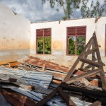 Aufklärungsarbeit nach dem Zyklon Idai in Nhamatanda, Provinz Sofala. Diese Schule namens Nharuchunga liegt in Nhamatanda, Provinz Sofala. Sie wurde durch den Zyklon so zerstört, dass kein Unterricht mehr stattfinden kann.
